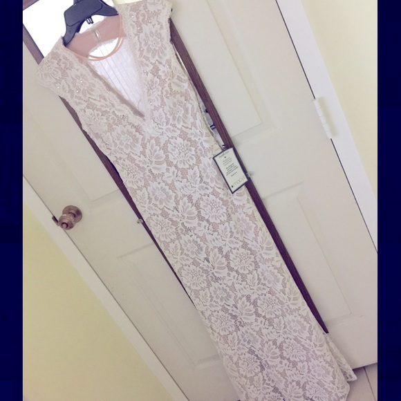 Nude illusion gown with gemstone embellishment - Picture 1 of 3